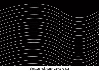 Same wavy white lines on black background for web, templates, posters and more.