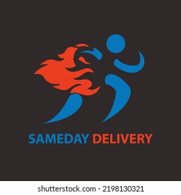 sameday delivery logo, can be used as a lightning fast delivery service logo