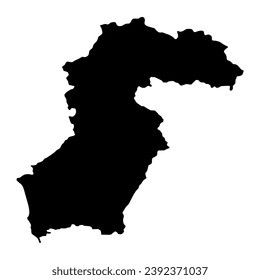 Mapa de la región de Samegrelo Zemo Svaneti, división administrativa de Georgia. Ilustración vectorial.