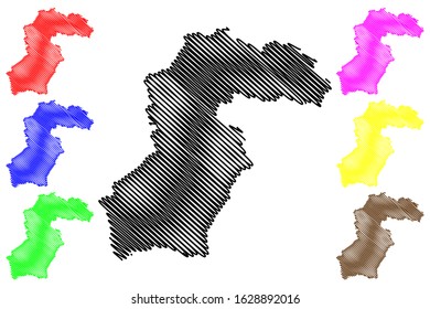 Samegrelo-Zemo Svaneti region (Republic of Georgia - country, Administrative divisions of Georgia) map vector illustration, scribble sketch Samegrelo Zemo Svaneti map