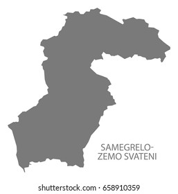 Samegrelo-Zemo Svateni map grey illustration silhouette