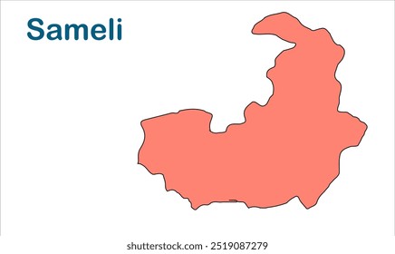 Mapa de subdivisão de Sameli, Distrito de Katihar, Estado de Bihar, República da Índia, Governo de Bihar, Território indiano, Índia Oriental, política, vila, turismo