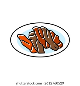 samgyeopsal korean cuisine color icon vector. samgyeopsal korean cuisine sign. isolated symbol illustration