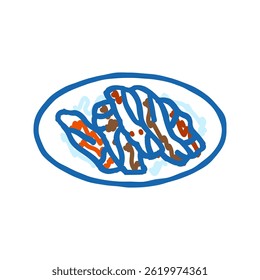 samgyeopsal korean cuisine doodle icon sketch vector. samgyeopsal korean cuisine sign. isolated symbol illustration