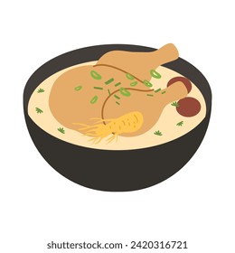 Samgyetang, Ginseng Chicken Soup illustration