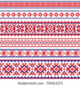 Sami vector seamless pattern, Lapland folk art, traditional knitting and embroidery design 
Sami people clothing patterns from Norway, Sweden, Finland, and the Murmansk Oblast of Russia