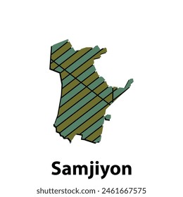 Samjiyon map. vector map of North Korea Country colorful design, illustration design template on white background