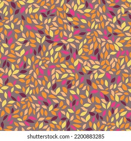 Samless pattern with small colorful leaves
