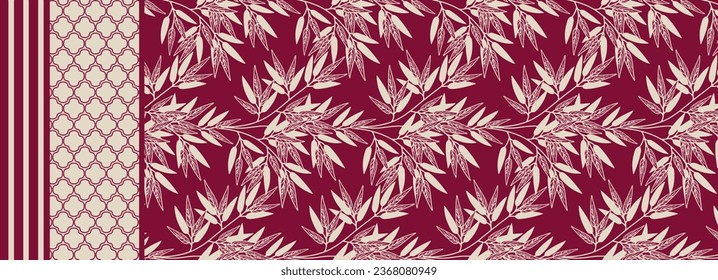 Samless water color flower and leaf design pattern.