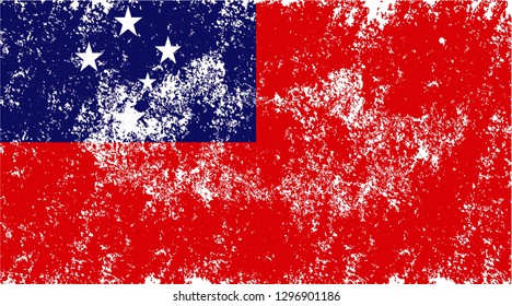 Samoa Background flag, old stains Background design in flagging countries