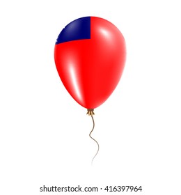 Samoa balloon with flag, stars and glitter. Bright Air Ballon in Samoa National Colors. Samoa Flag Rubber Balloon Flying in the Air. Vector Illustration.