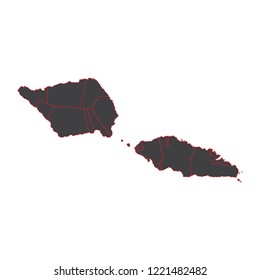 Samoa black map on white background vector
