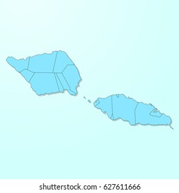Samoa blue map on degraded background vector
