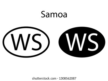 Samoa country code icon.  Iso code country domain name.  WS - Samoa abbreviated. vector