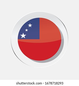 Samoa country flag circle icon with a white background
