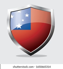Samoa-Flaggenschild Symbol auf weißem Hintergrund