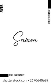 Samoa - Nombre de Country Tipografía cursiva moderna Diseño de letras de texto