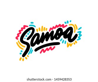 Samoa country text. Suitable for a logo icon or typography design