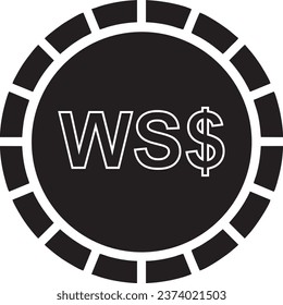 Samoa currency black  vector high quality files 