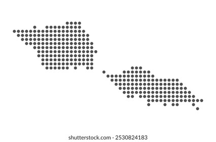 Samoa - Dotted Map. Map formed by Dots. Vector Illustration