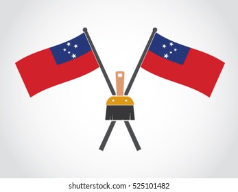 Samoa Emblem Color Brush