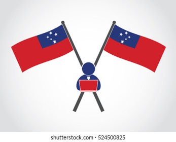 Samoa Emblem Office Worker