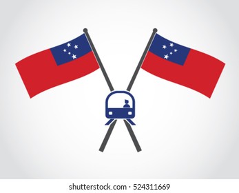 Samoa Emblem Train Public Transport