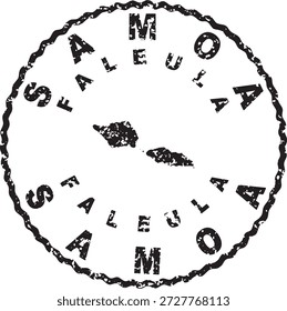 Samoa Faleula Round Seal Diseño de Mapa