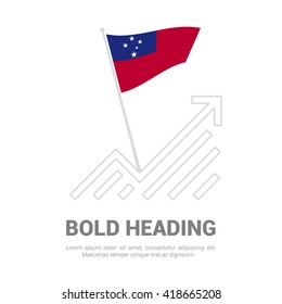 Samoa Flag with analytics graph up, Bold heading and place for text template