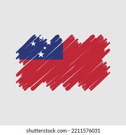 Samoa Flag Brush. National Flag