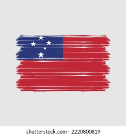 Samoa Flag Brush. National Flag