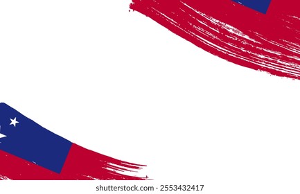 Samoa Flag with Brush Stroke Effect, Grunge brush stroke. Watercolor painting flag design.