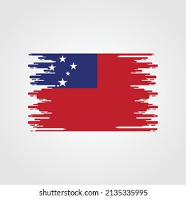 Samoa Flag Brush Strokes. National Flag
