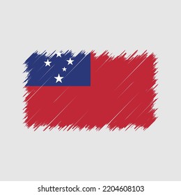 Samoa flag brush strokes painted 