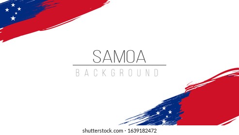 Samoa flag brush style background with stripes. Stock vector illustration isolated on white background.