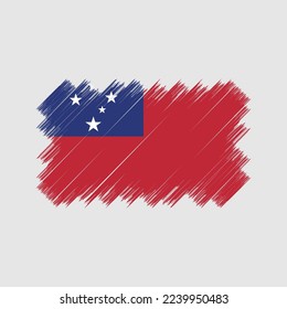 Samoa Flag Brush Vector Illustration