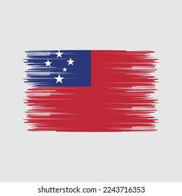 Samoa Flag Brush Vector Illustration