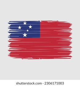Samoa Flag Brush Vector Illustration