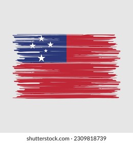 Samoa Flag-Vektorgrafik mit Pinselstrich