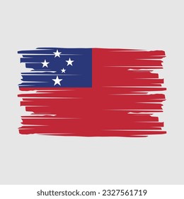 Samoa Flag Brush Vector Illustration