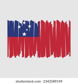 Samoa Flag Brush Vector Illustration