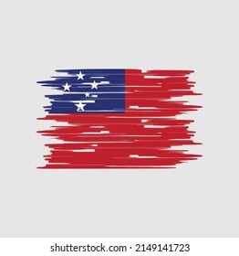 Samoa Flag Brush Vector. National Flag