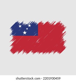 Samoa Flag Brush Vector. National Flag