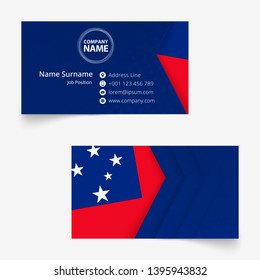 Samoa Flag Business Card, standard size (90x50 mm) business card template with bleed under the clipping mask.