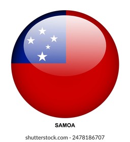 SAMOA flag button on white background