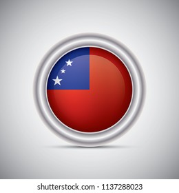 Samoa flag button style. Vector image