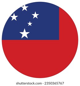 Samoa flag circle shape. Flag of Samoa round shapex