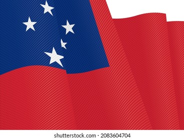 samoa flag fluttering gradient texture