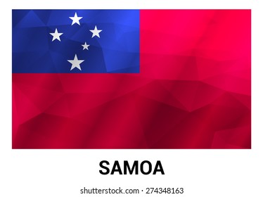 Samoa Flag, geometric polygonal shapes. Vector illustration.
