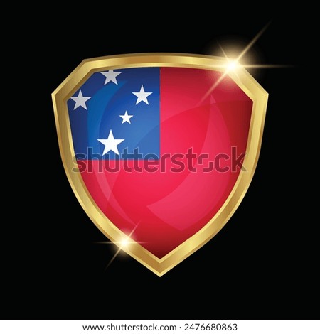 Samoa Flag Golden Shield Logo